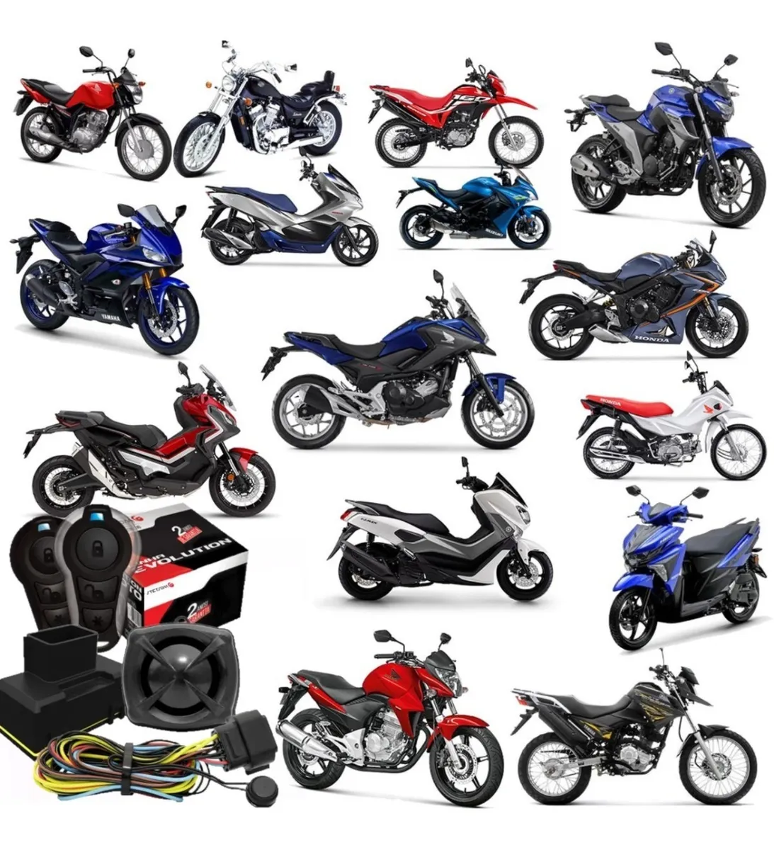 Central e módulo do alarme Stetsom Evolution Moto 3i Triplo I com certificação IP67