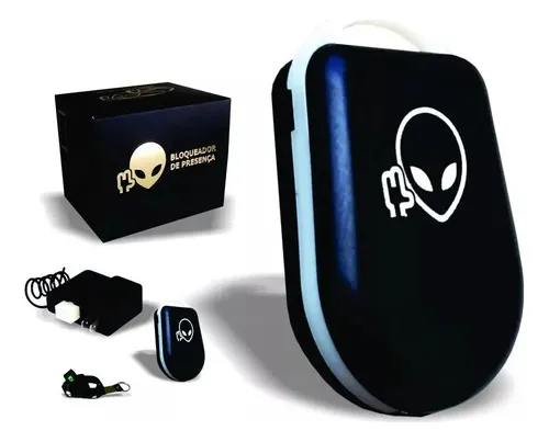 Detalhe dos controles remotos e chicote elétrico do bloqueador presença universal