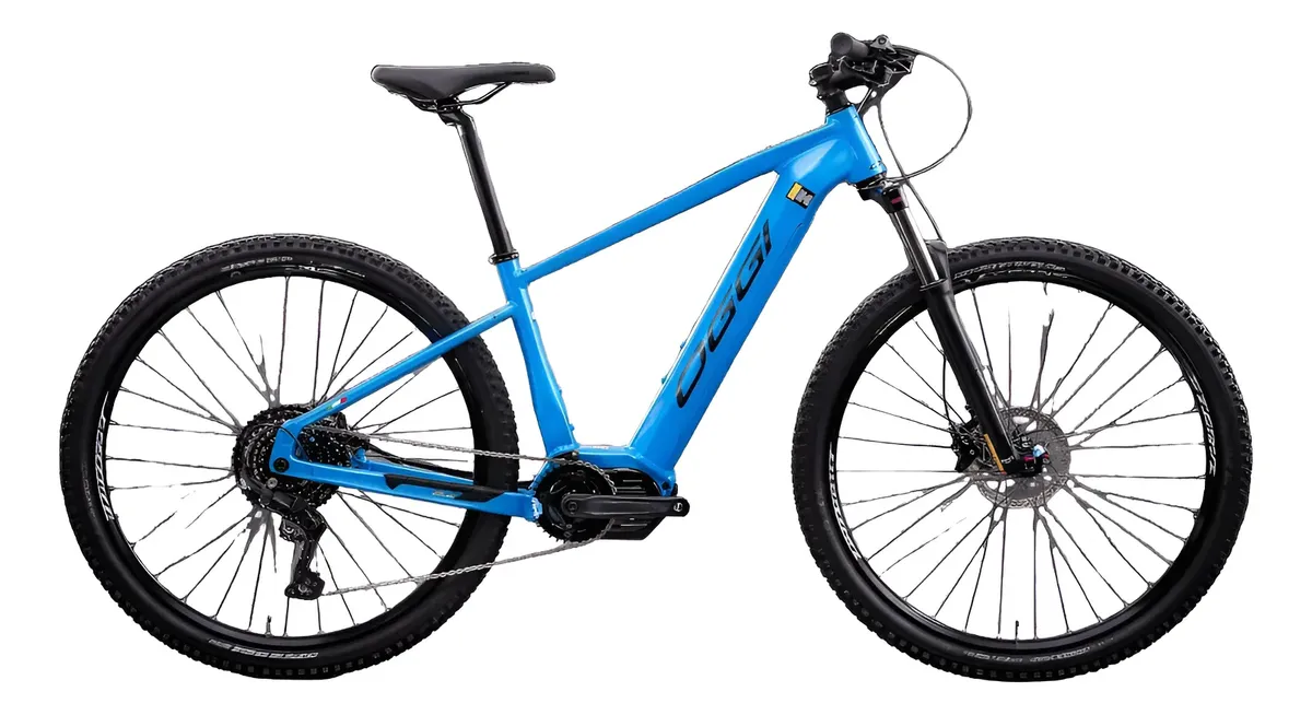 Oggi Big Wheel 8.2 azul motor mid-drive T-110 110Nm — menor e-bike com motor central da Oggi